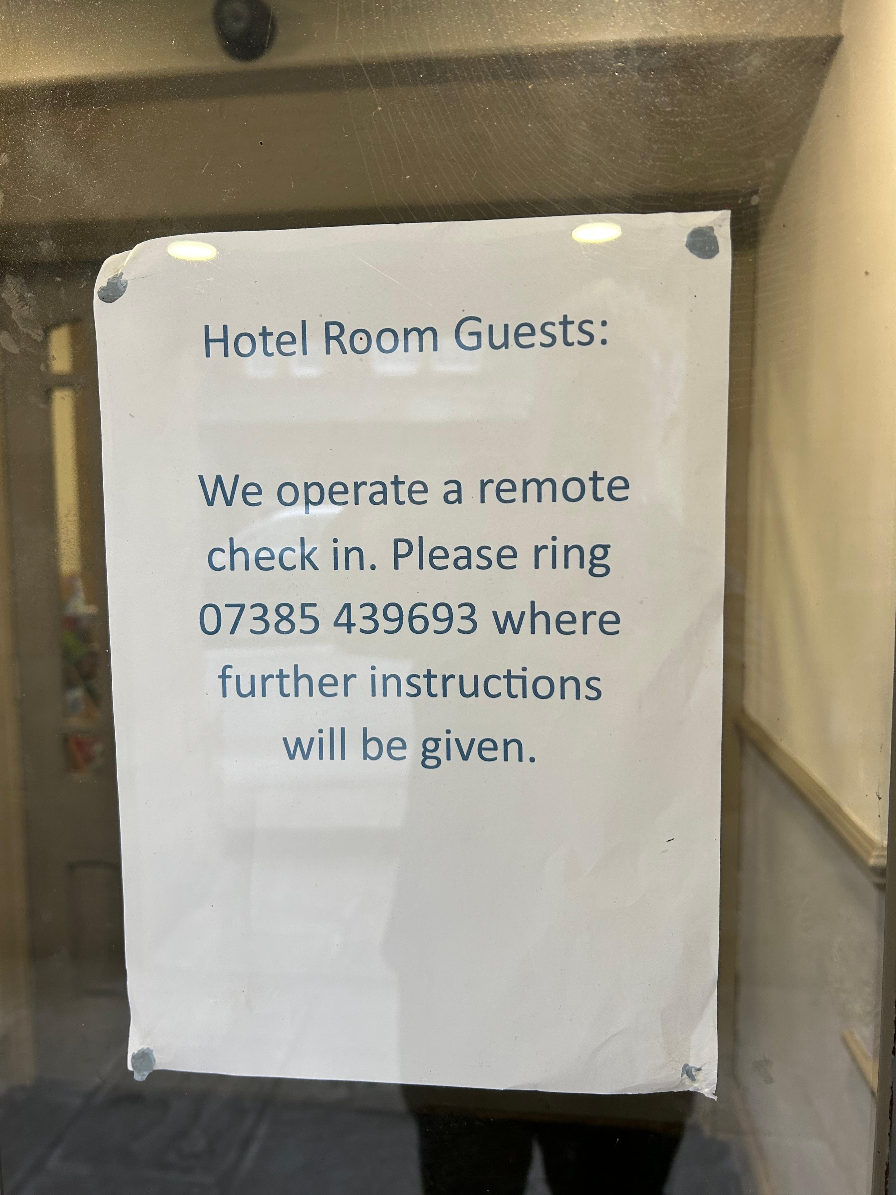 Call this number on arrival.