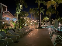 The courtyard in the evening.