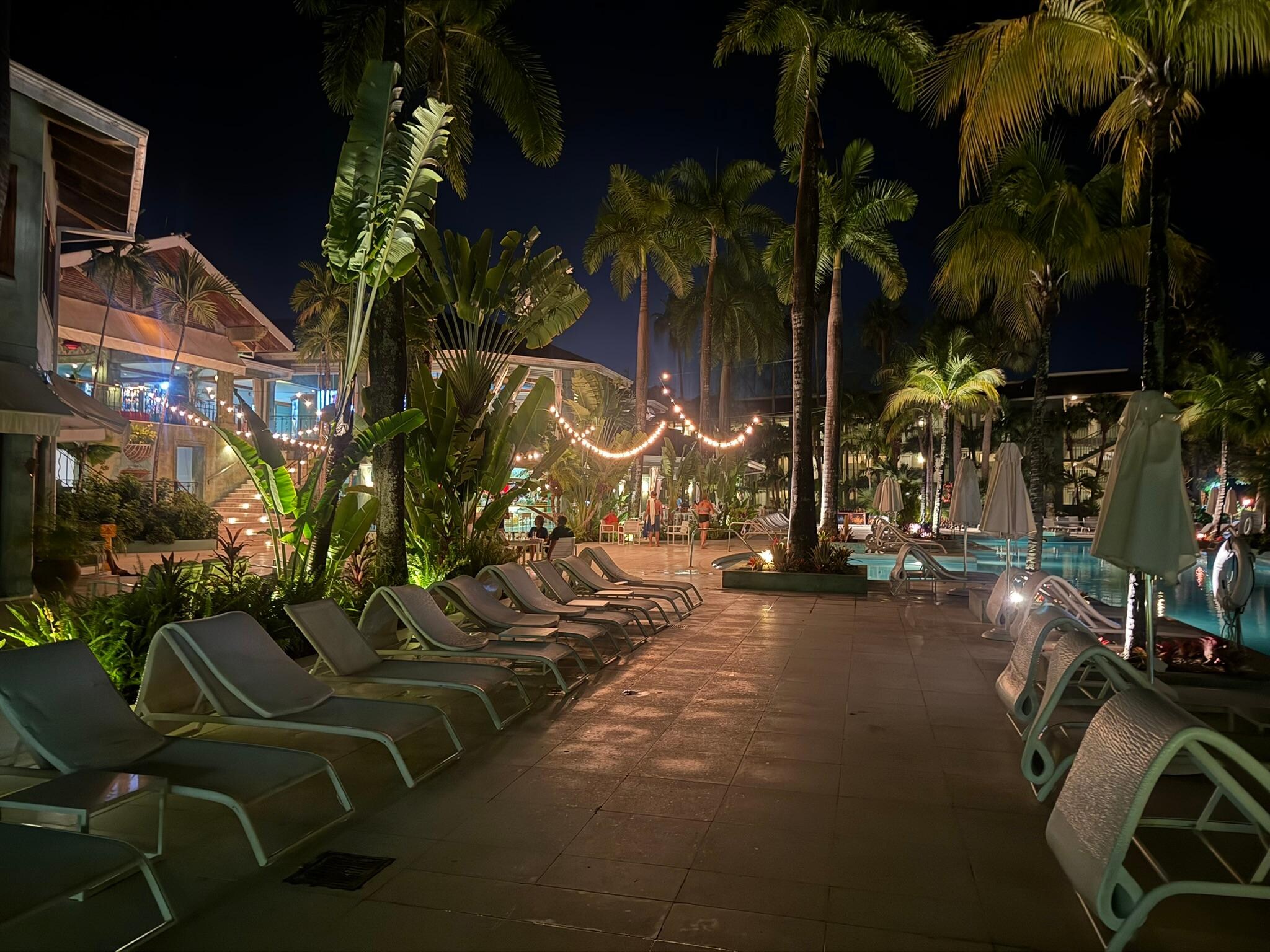 The courtyard in the evening.