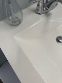 Uncleaned bathroom and no hand soap