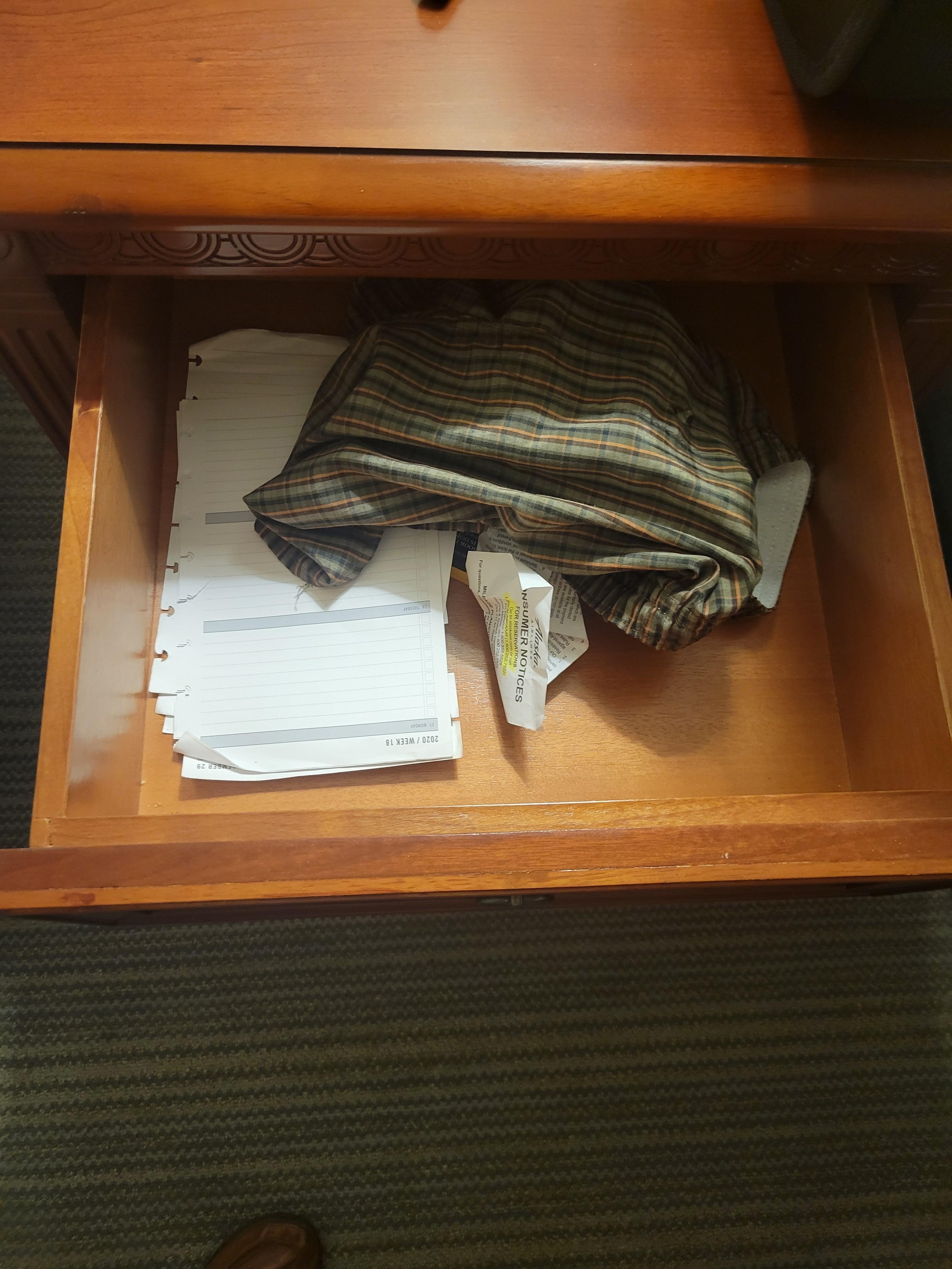 Boxer shorts in night stand