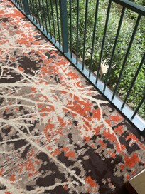 Wild carpeting design in public areas.