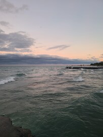 Views of the water from the beach down the street