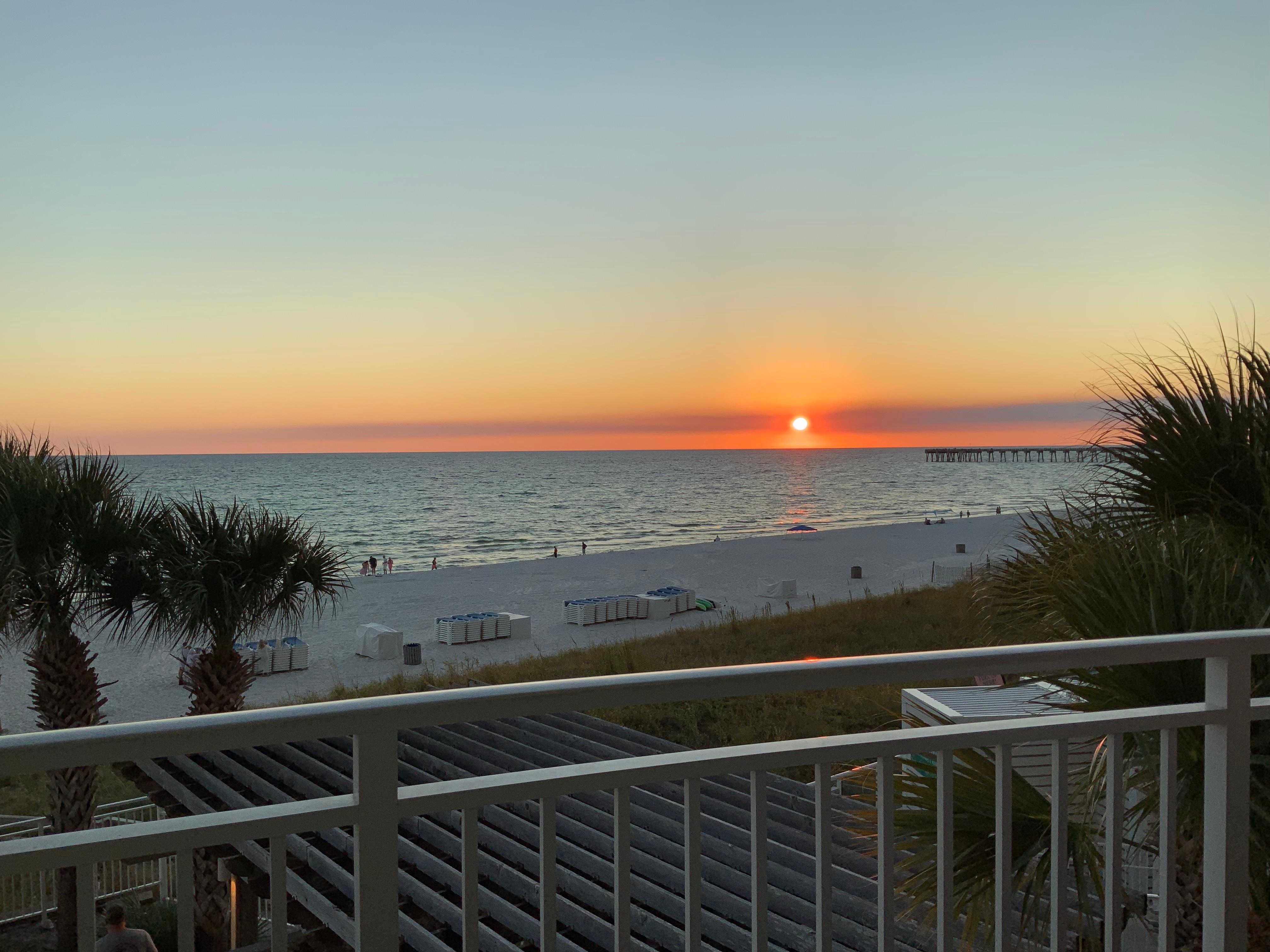 View of the sunset from our balcony.