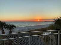 View of the sunset from our balcony.