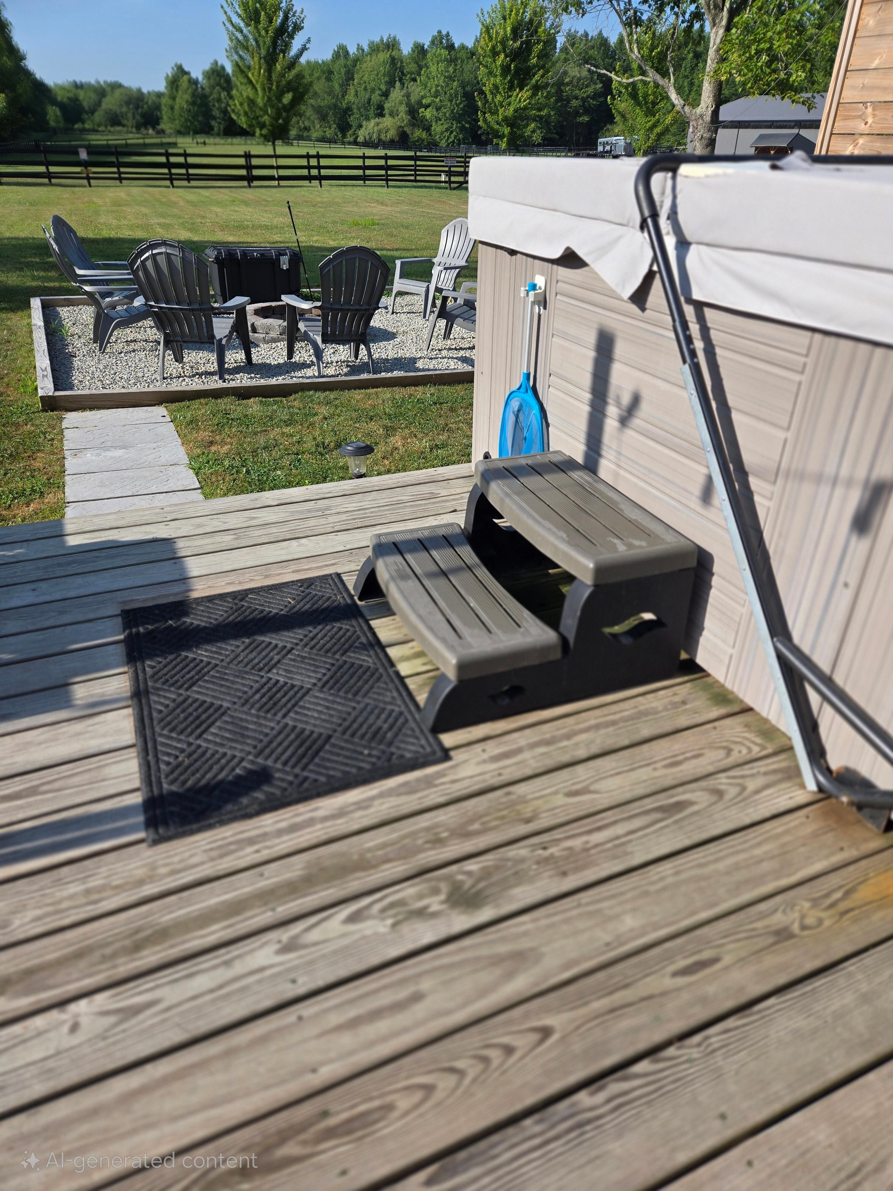 Beautiful deck and hot tub
