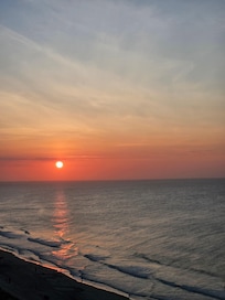 Sunrise view from bedroom balcony.