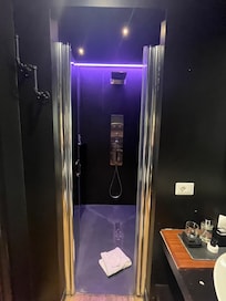 Groovy shower with color changing LED lights
