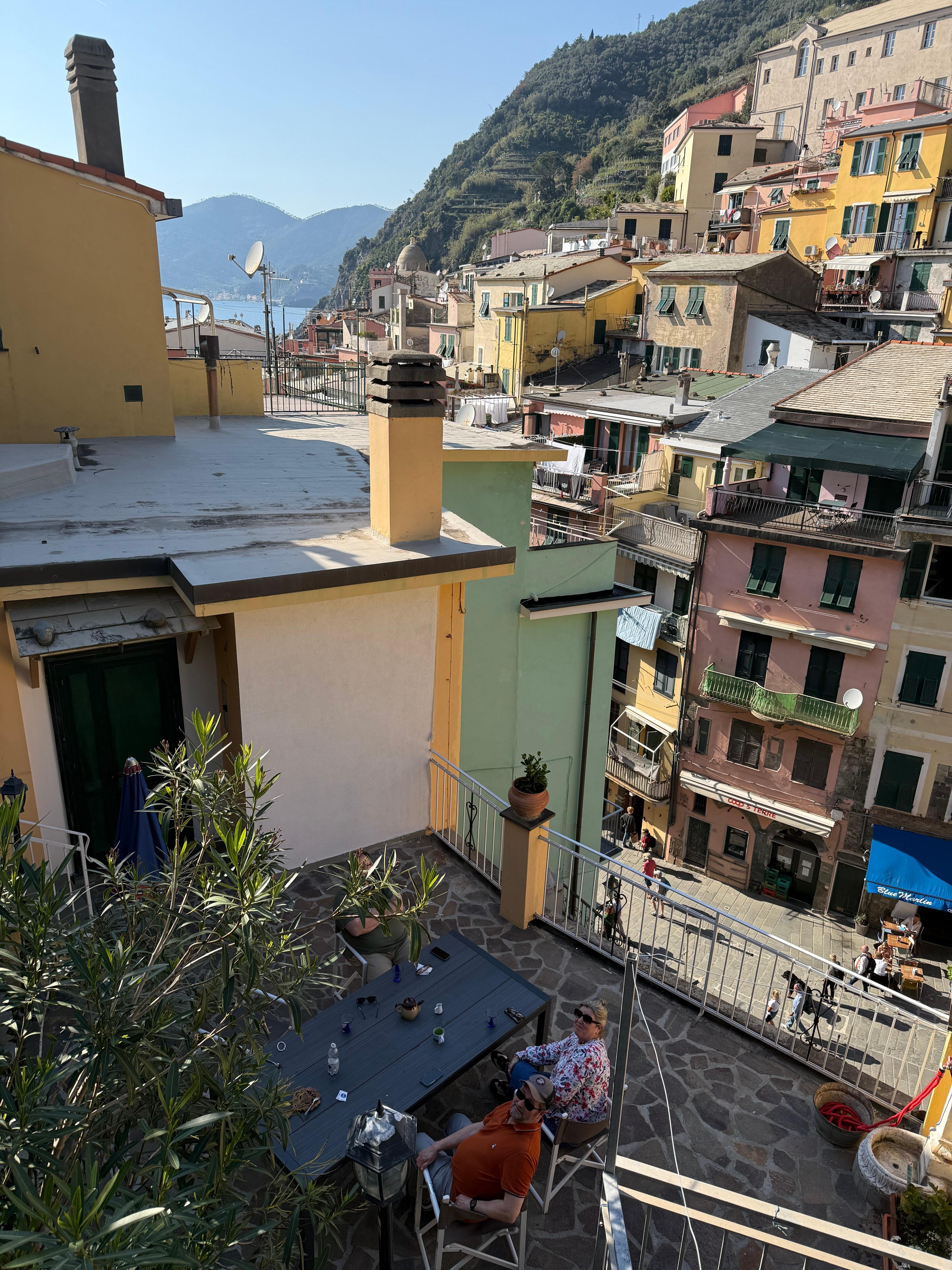 Enjoying the terrace 