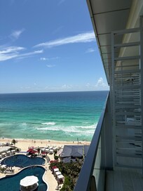 View from the room (pools below are neighboring resort)