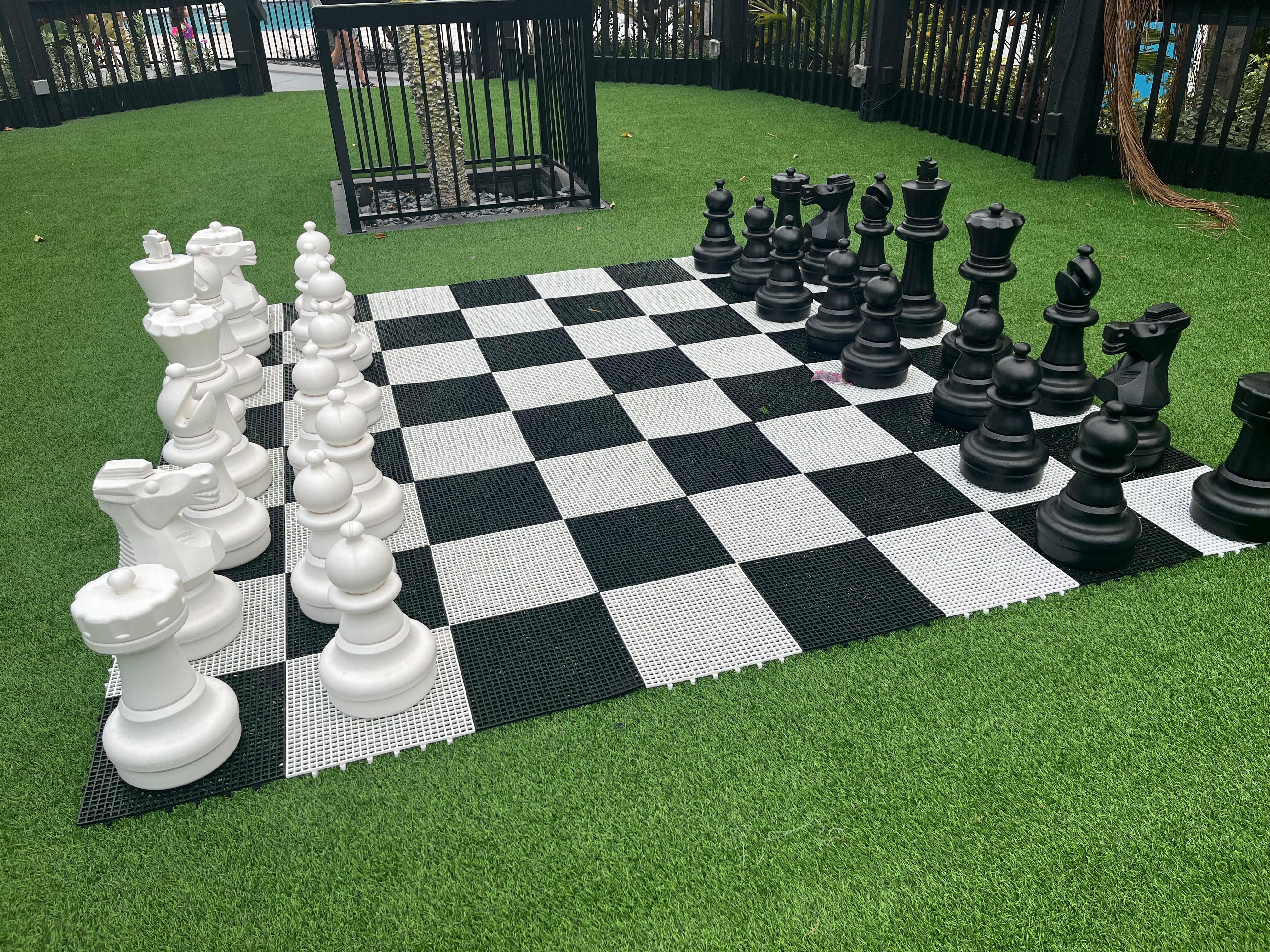 Chess board on the lawn 