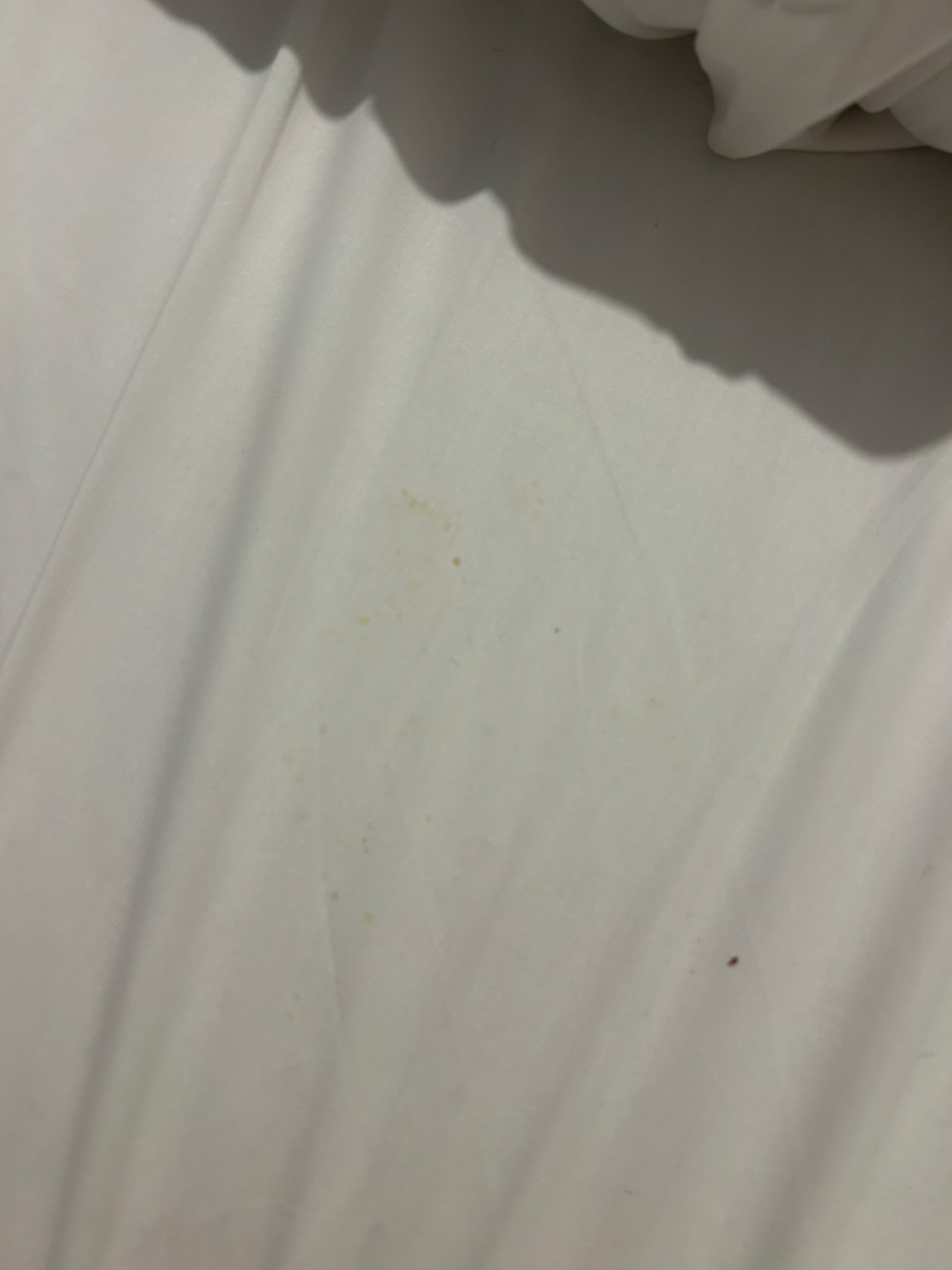 Food stains on “fresh” bedsheets 