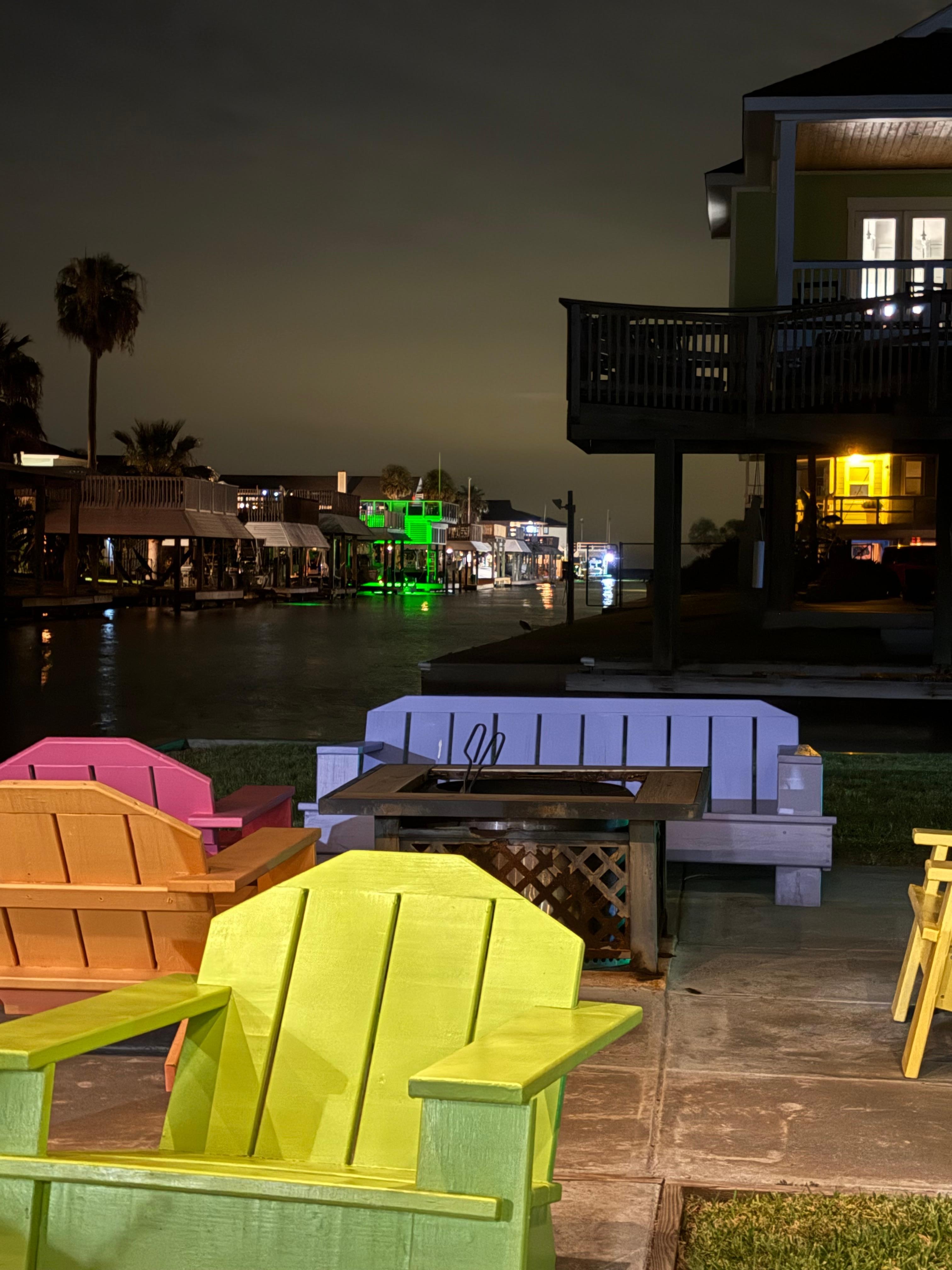Night view from the dock.