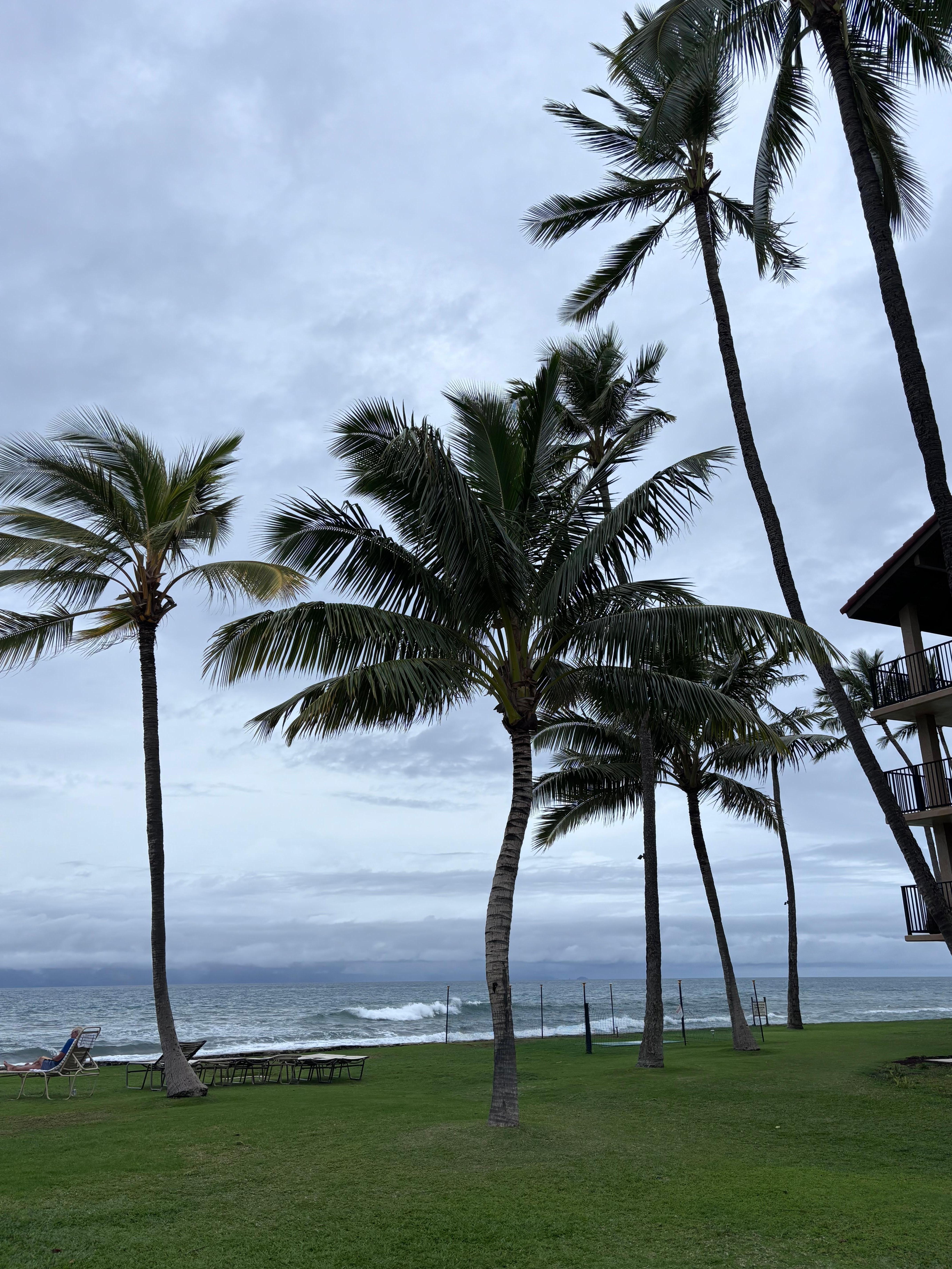 View sitting in lounge chair looking out on ocean 