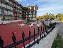 Pool in poor maintenance, green water