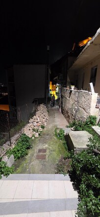 Walk to town from the back entrance