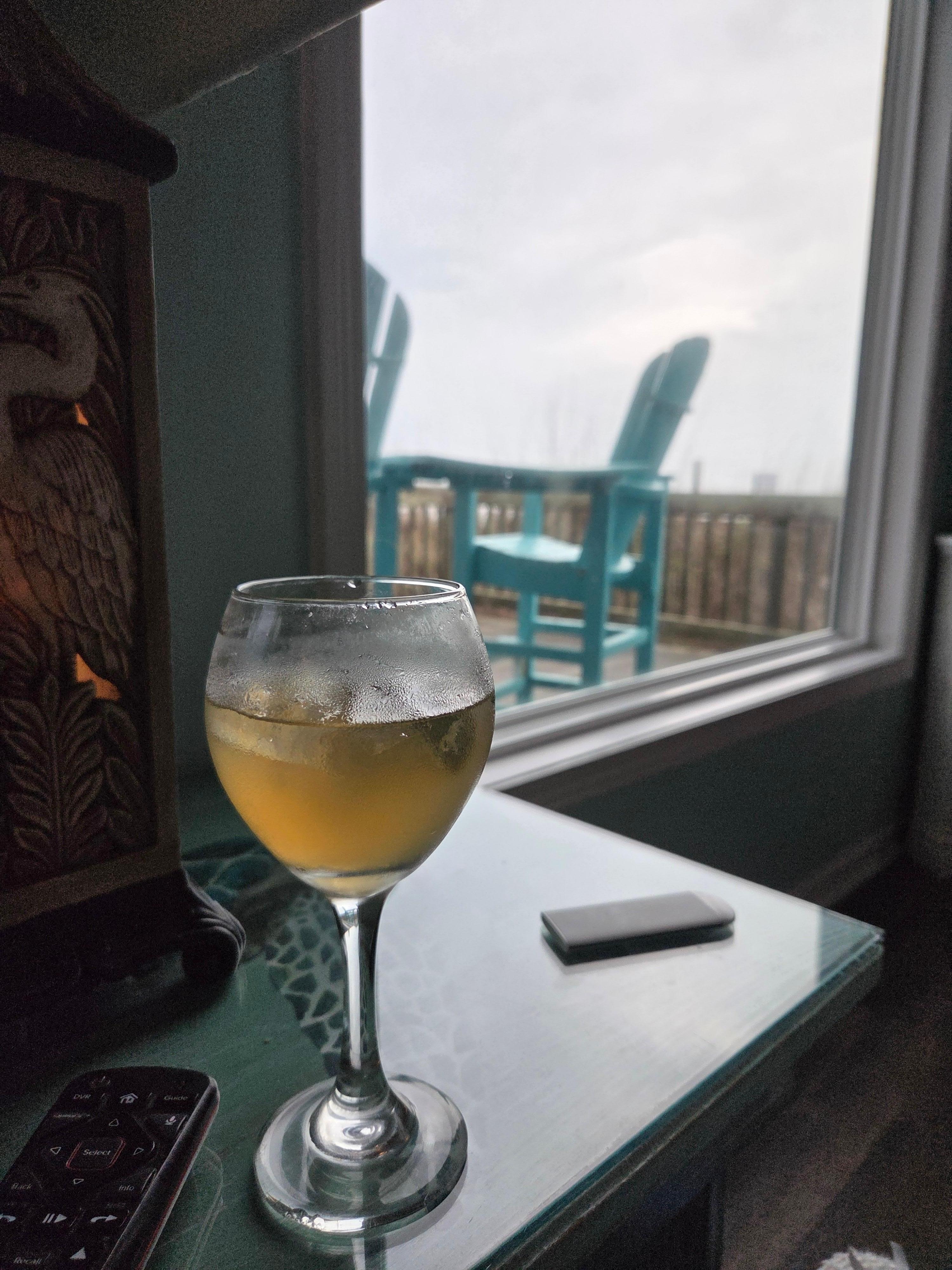 See the ocean from everywhere in living room.