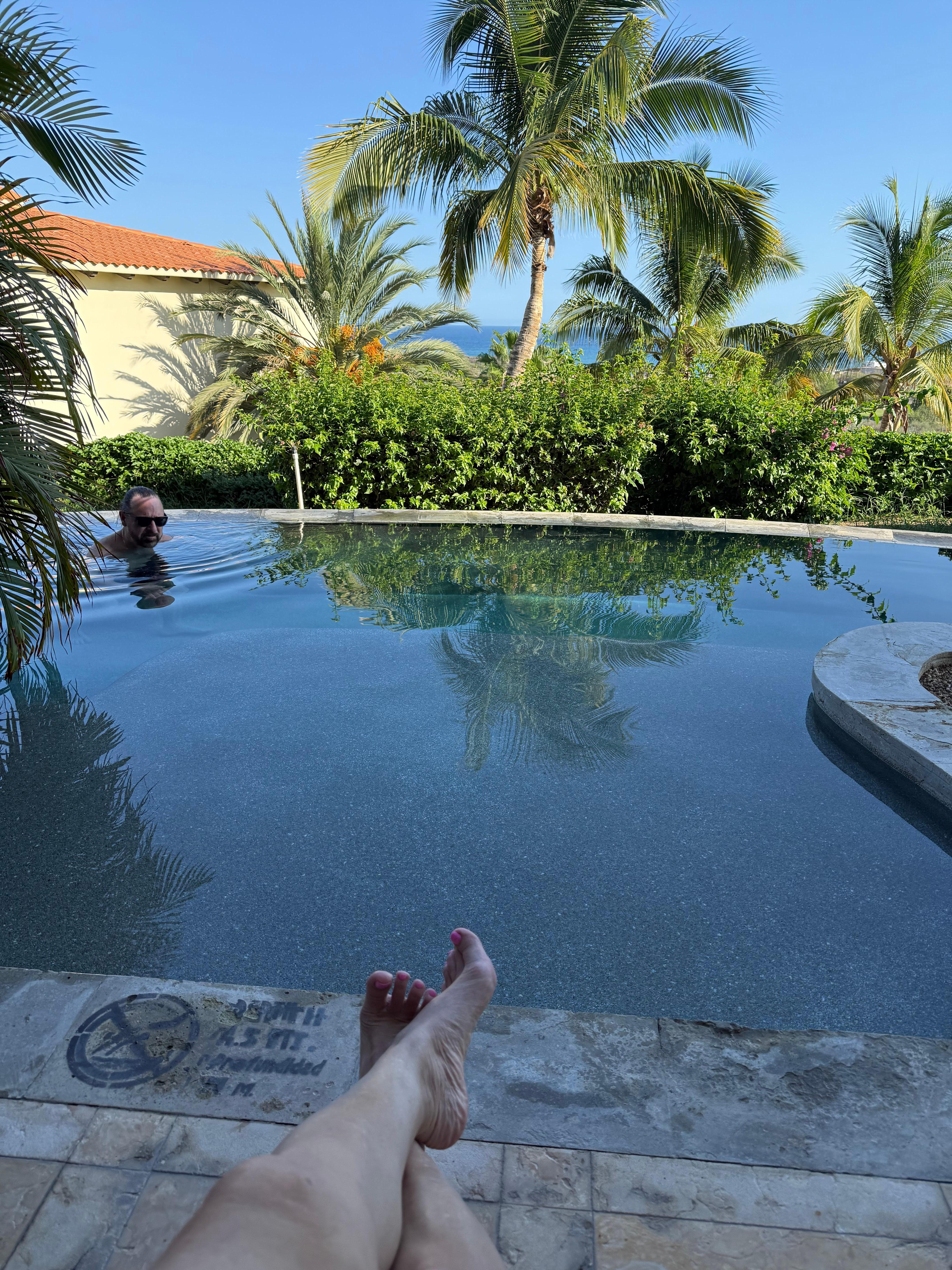 Pool access in front of the room. 
