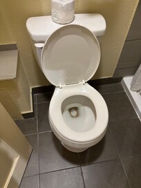 And of course, like I told you, the toilet was not mounted completely on the ground so it’s really wobbly and as you see the toilet, they just need to replace it