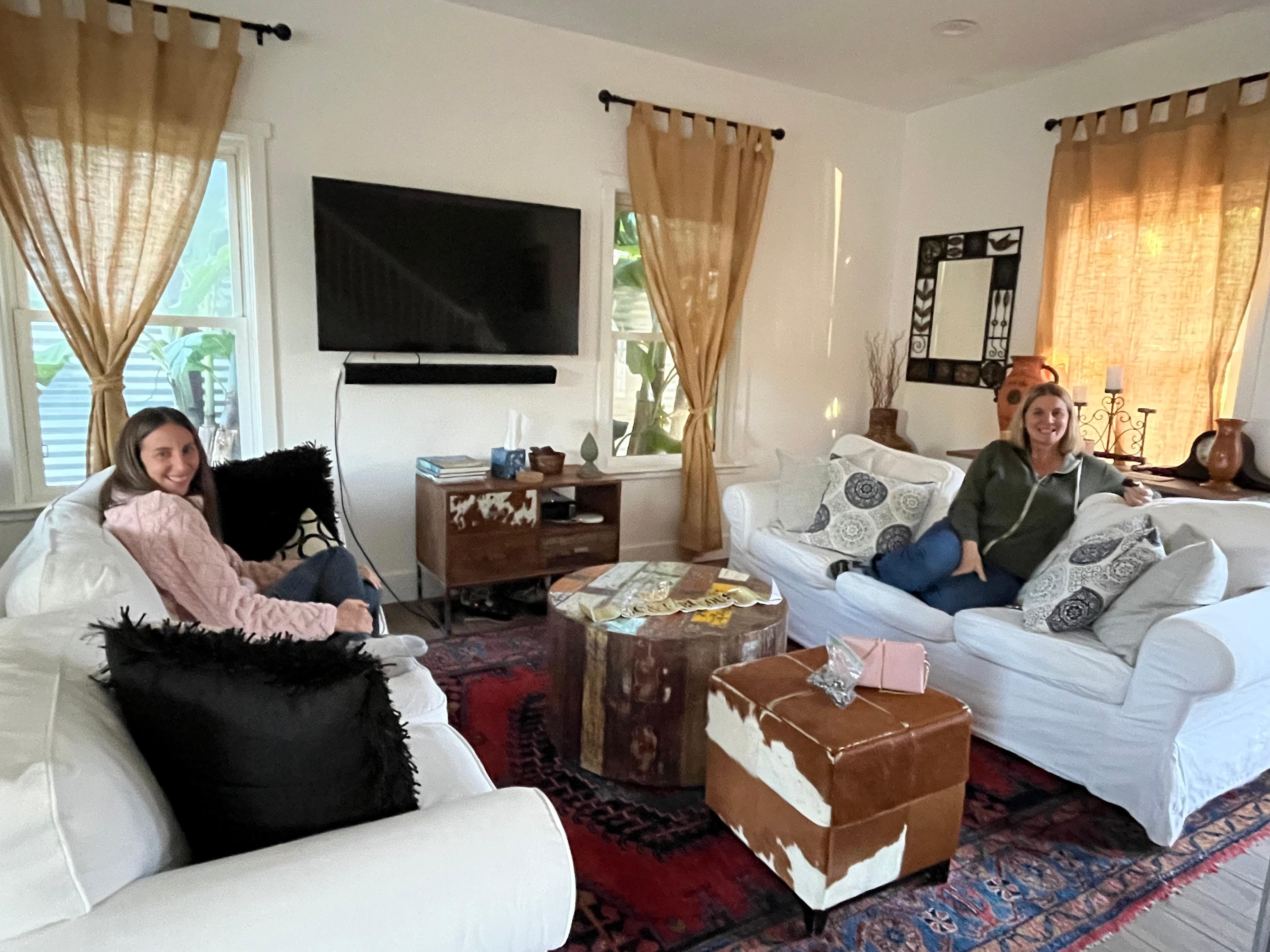 Enjoying the living room. 