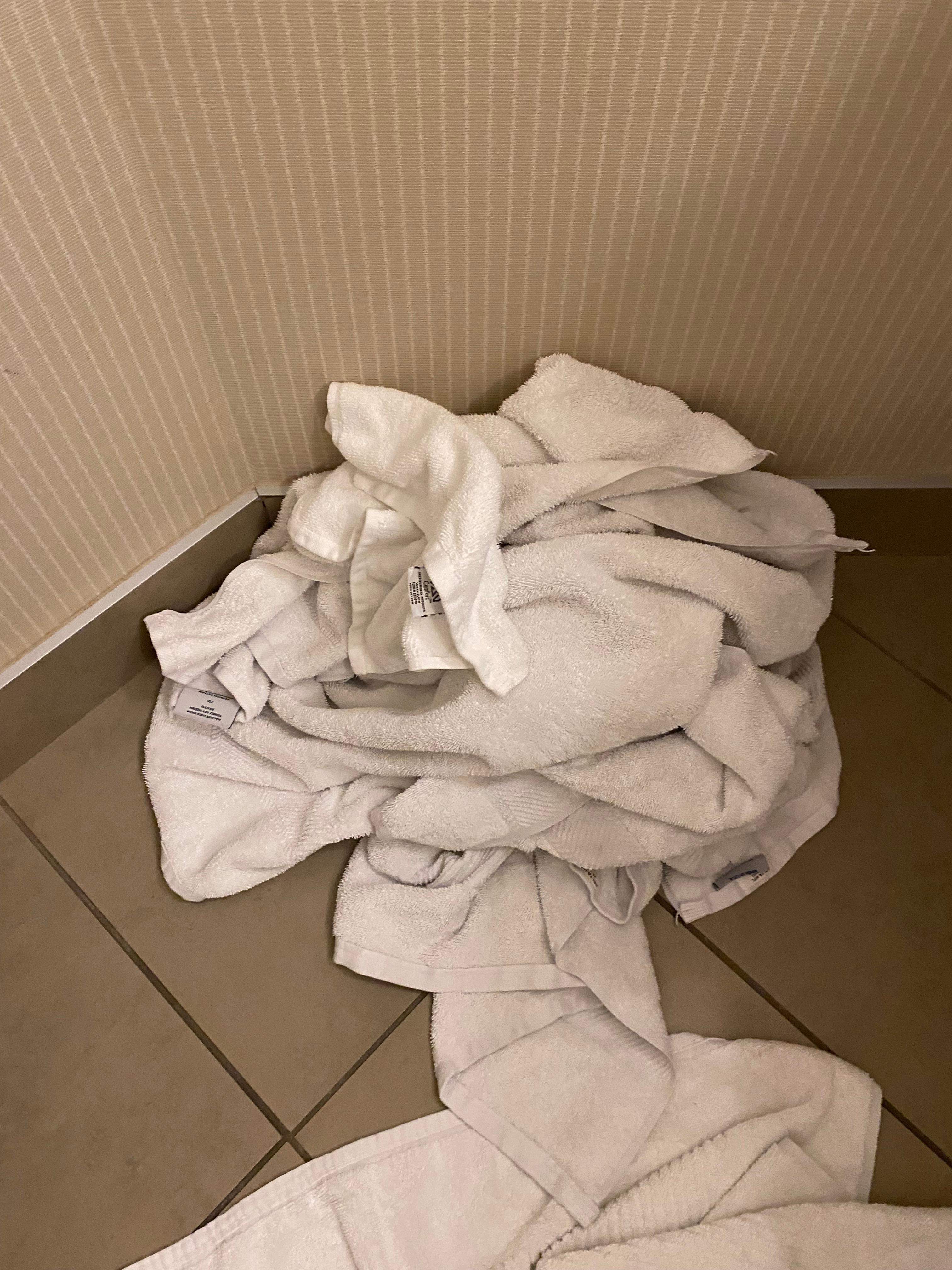 Smelly dirty towels not at all white