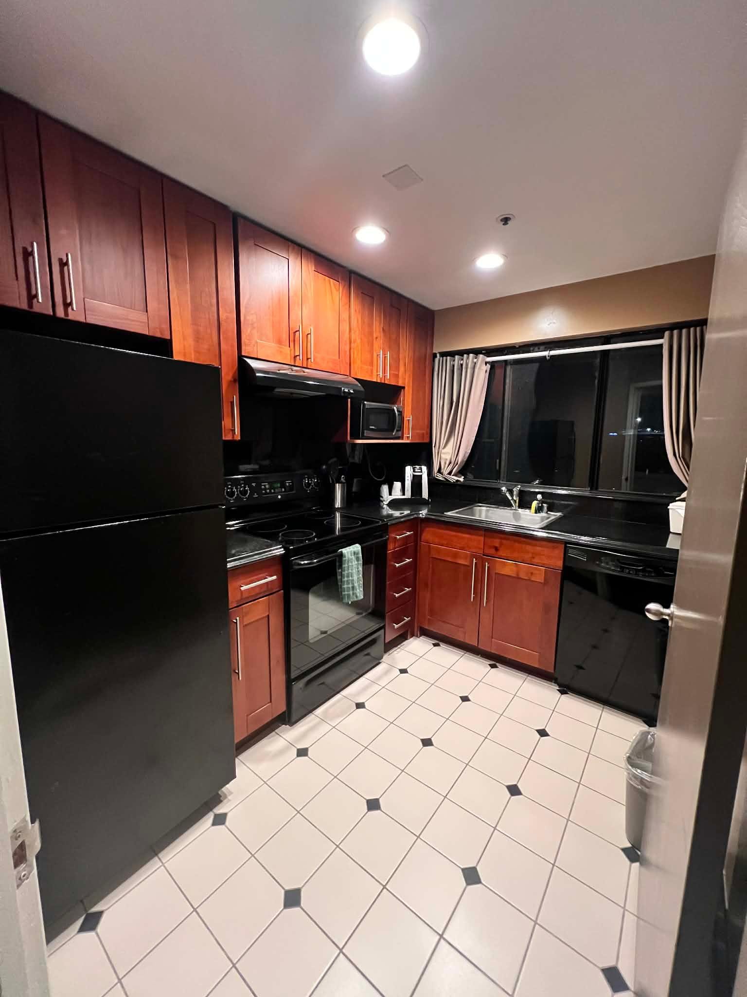 The kitchen is a separate room.