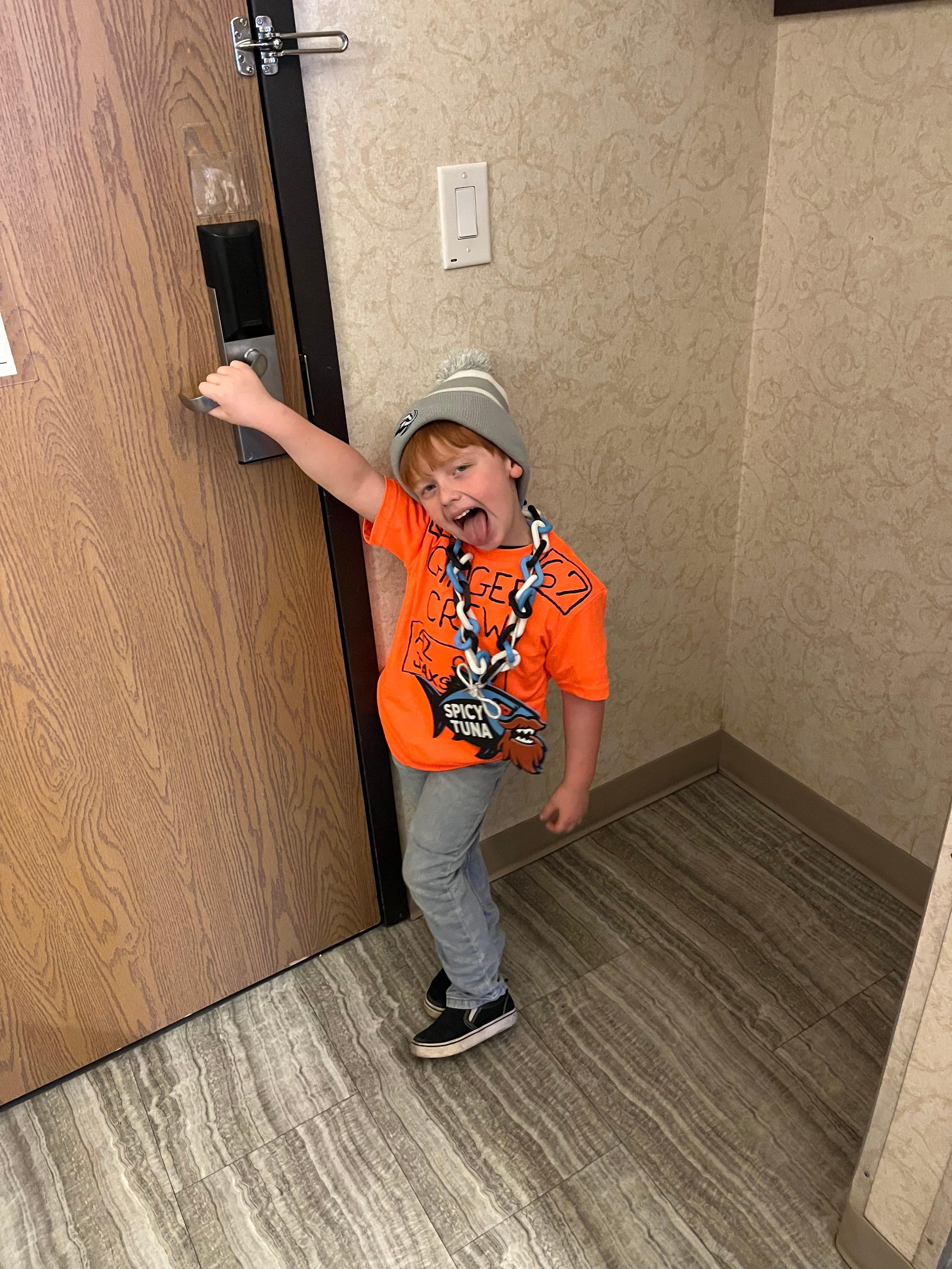 Ready for the hockey game 