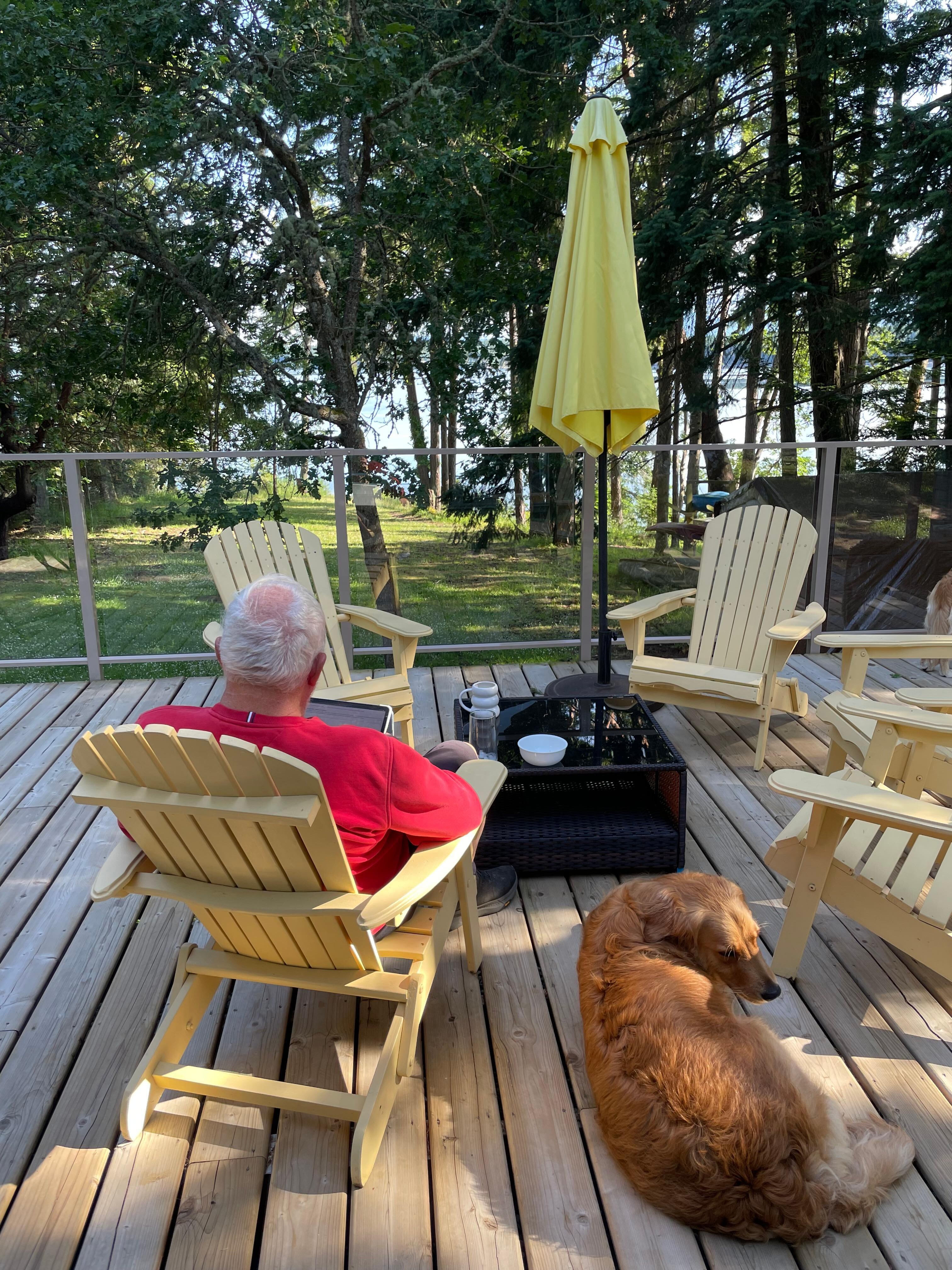 Relaxing on deck.