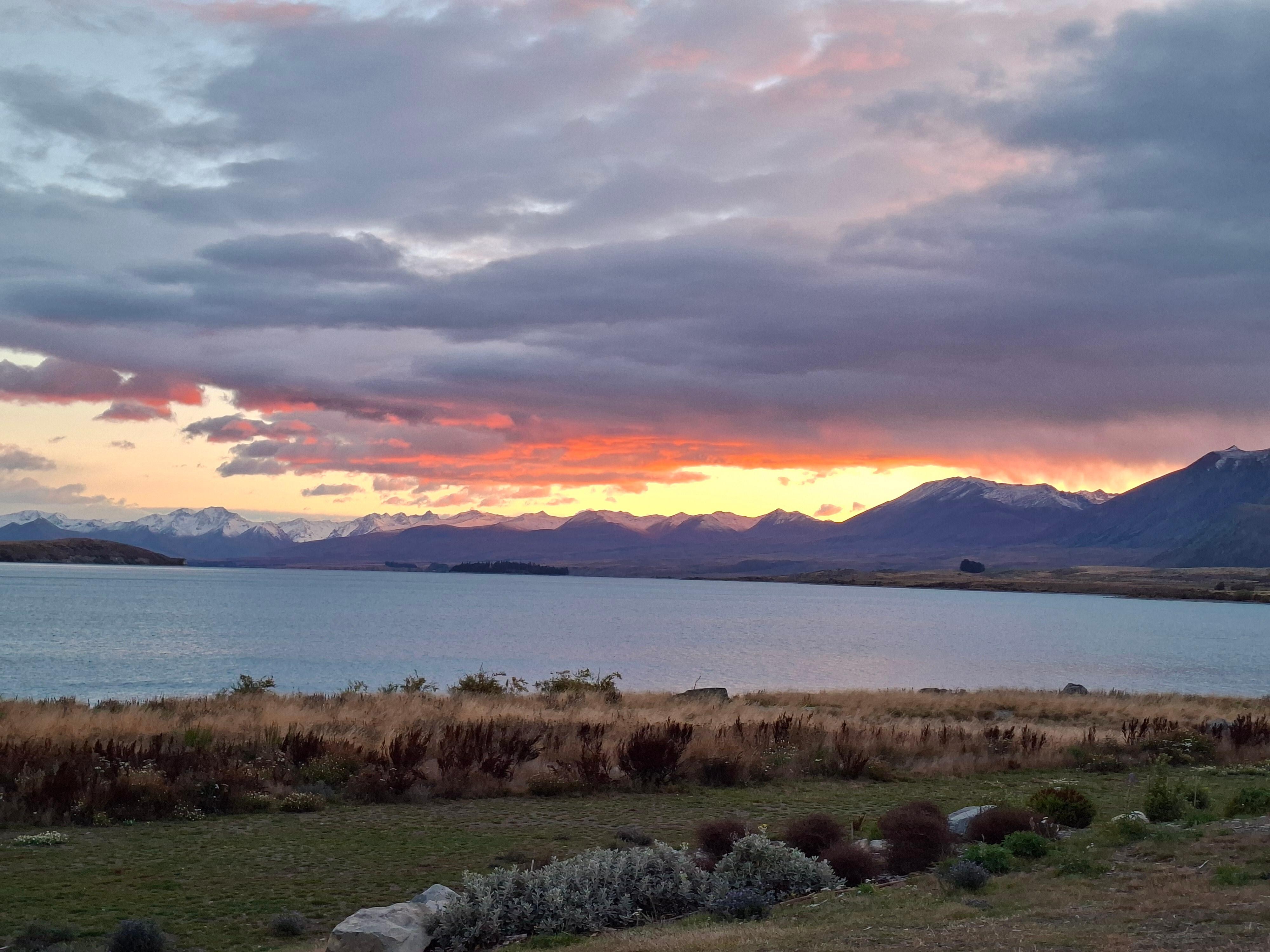 Sunrise at Lake Tekapo.
