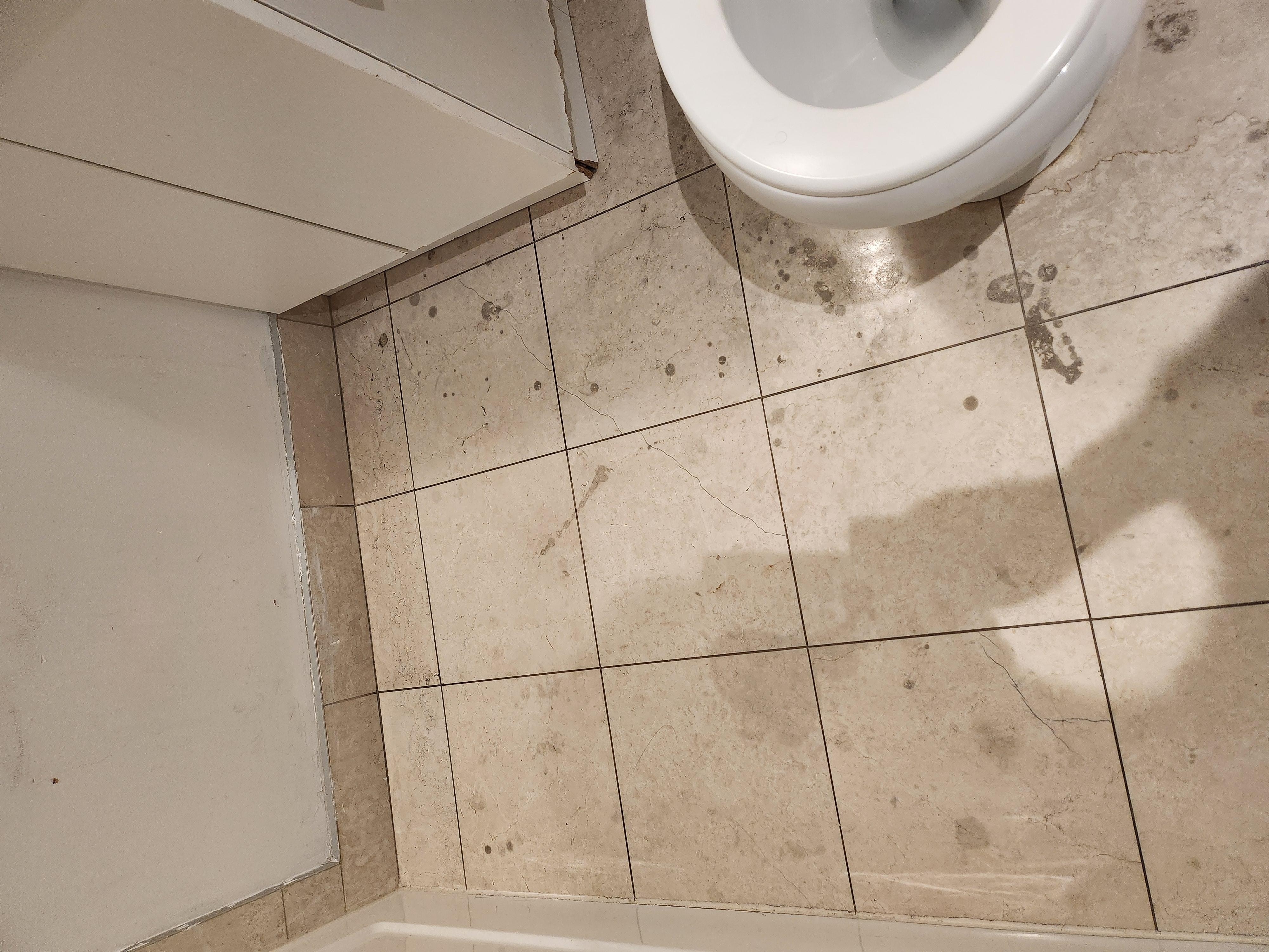 Ceramic tiles dirty and cracked