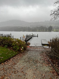 View of the lake from the outdoor exit of the spa.
