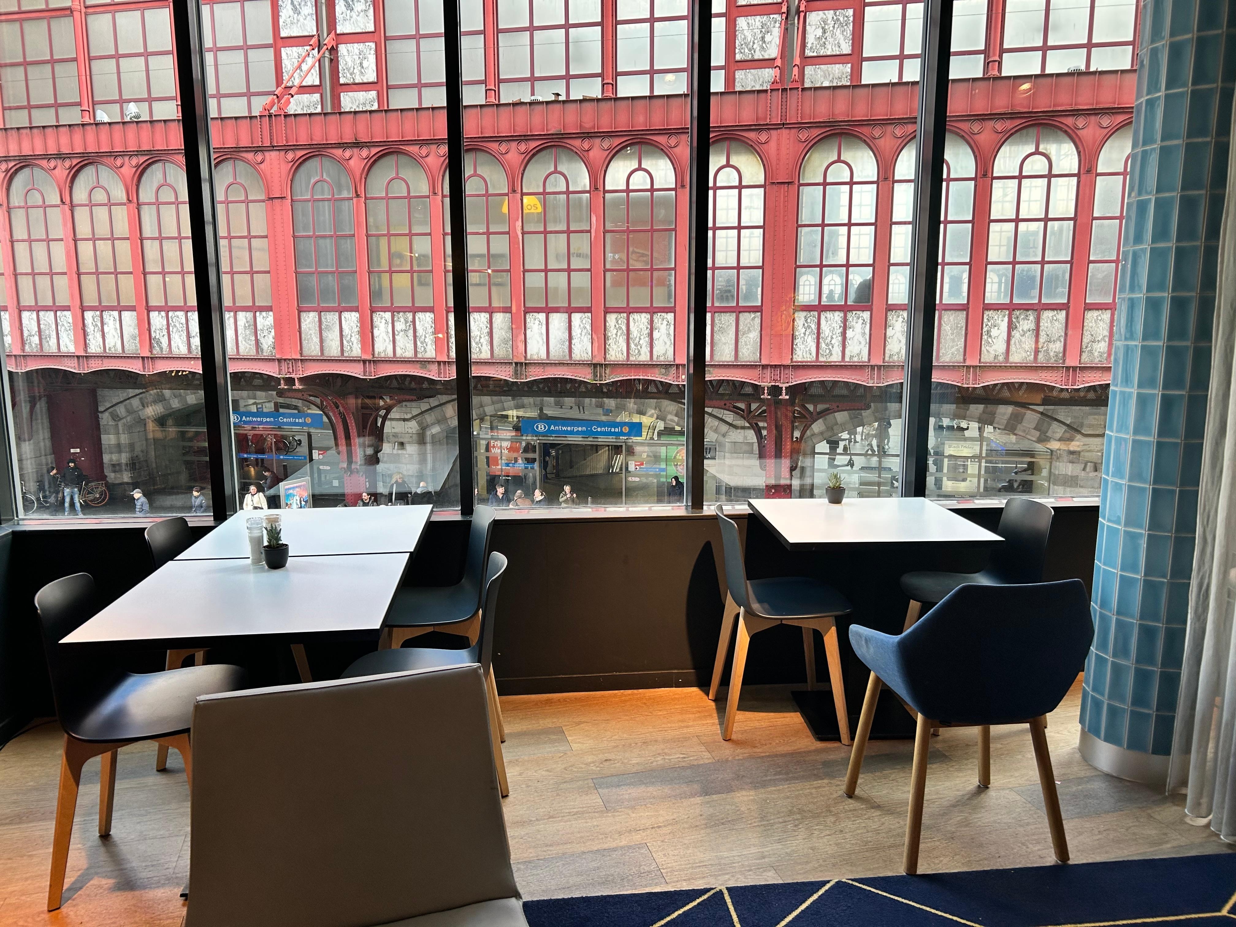 Train station view from the restaurant 