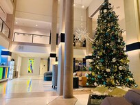 Christmas atmosphere with beautiful tree and decorations