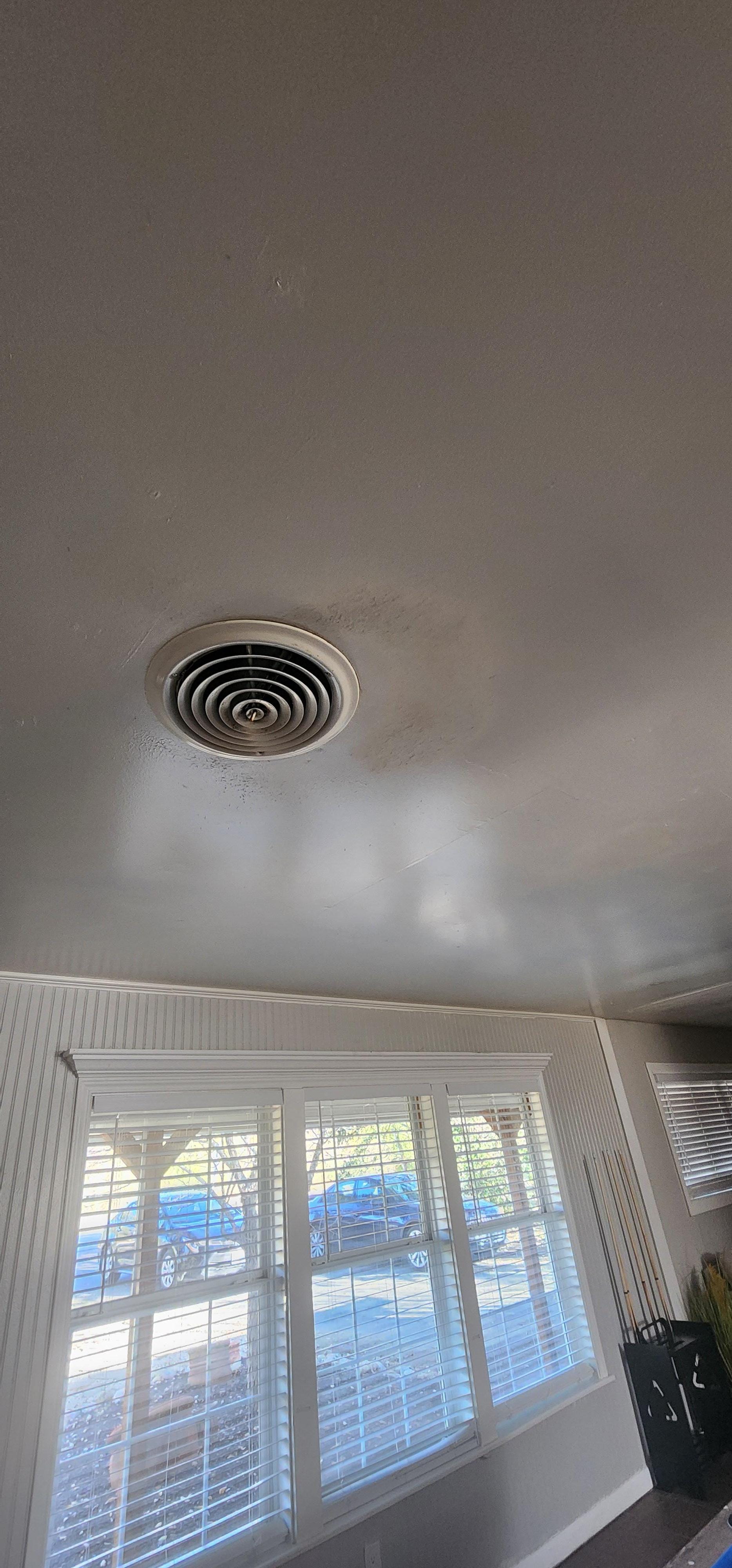 Ceiling above pool table