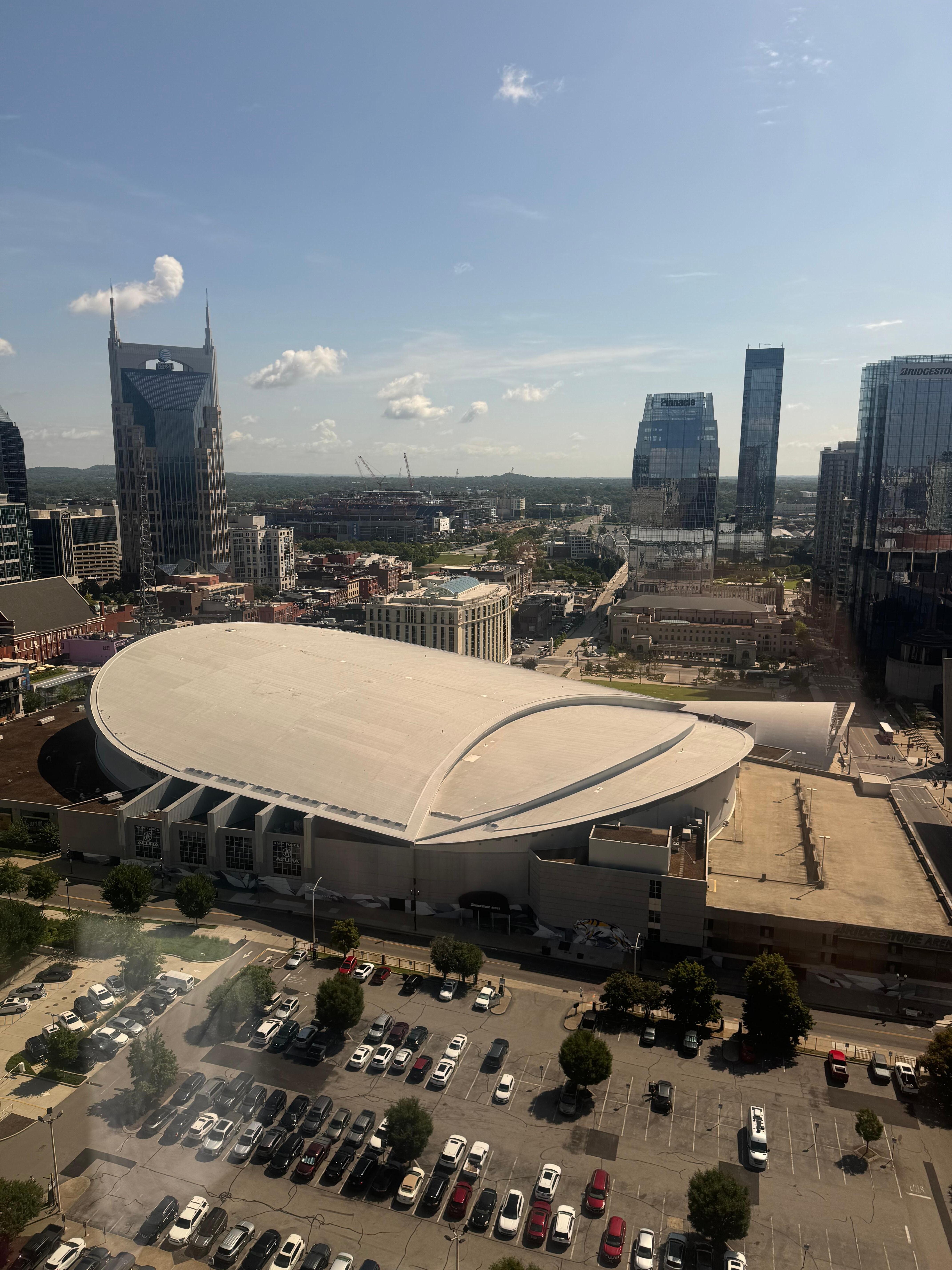 Views from the 21st floor. Bridgestone Arena 