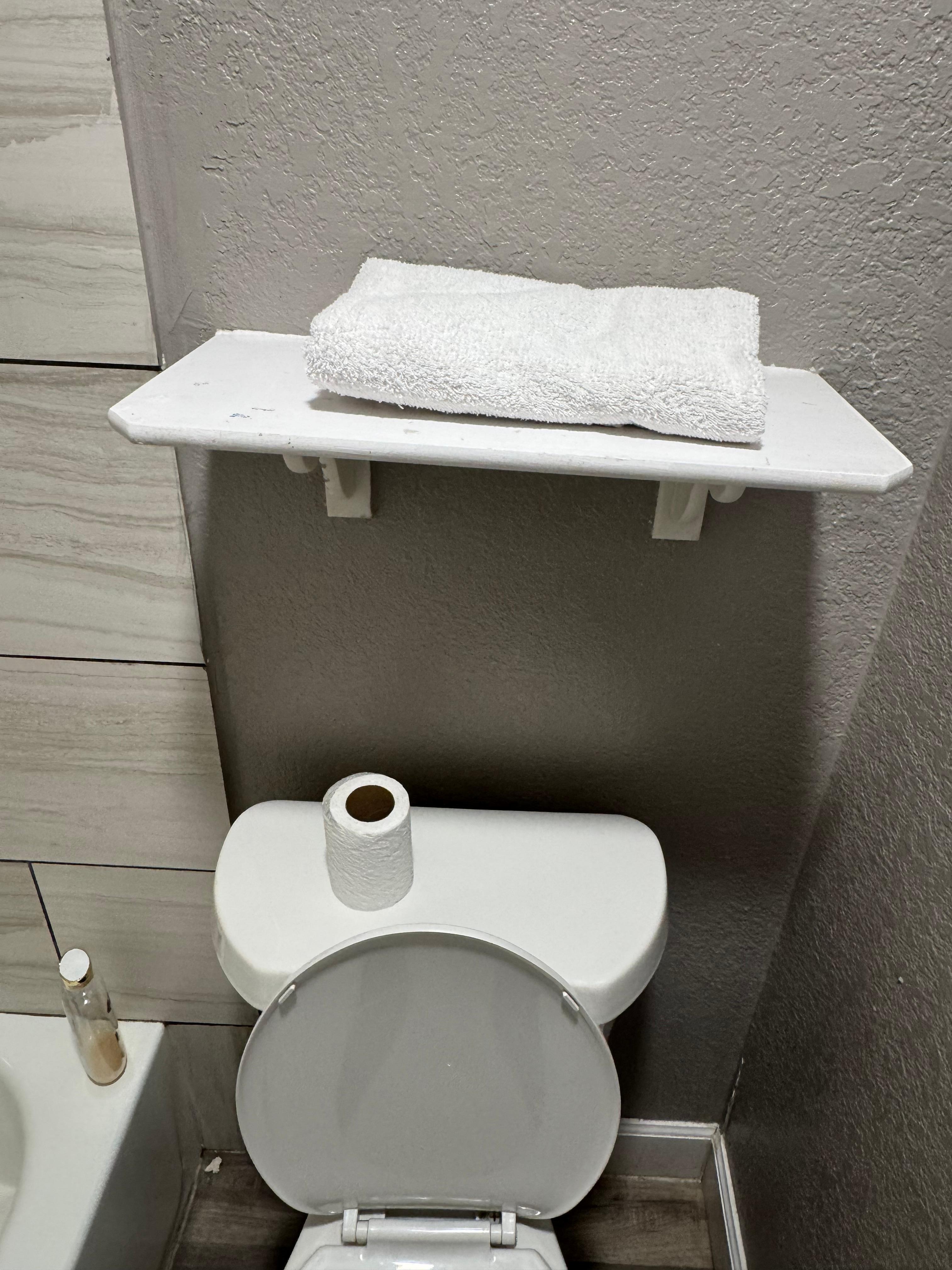 The only towel and toilet paper we had 