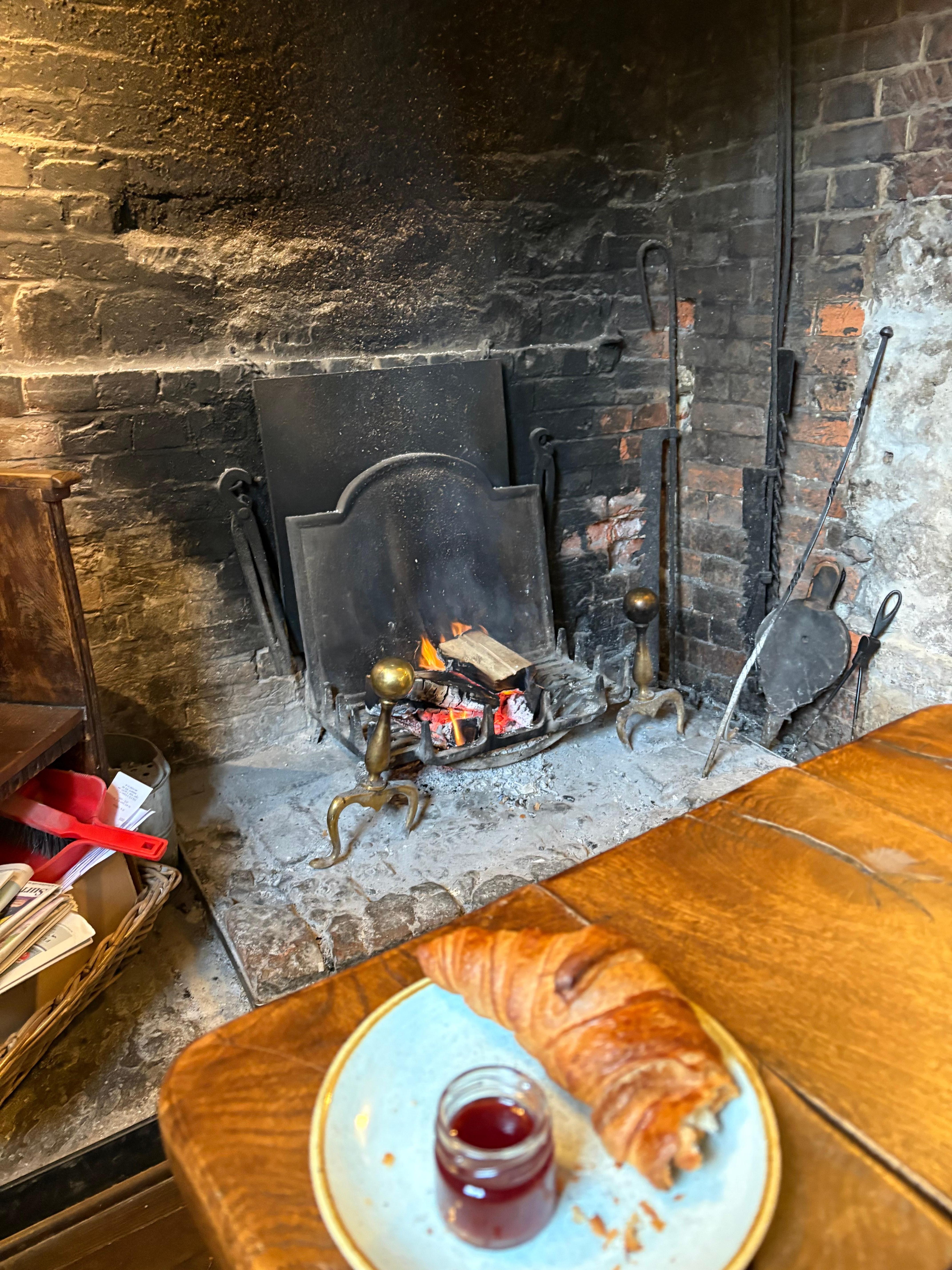 A snippet of my breakfast by the hearth (one of many)