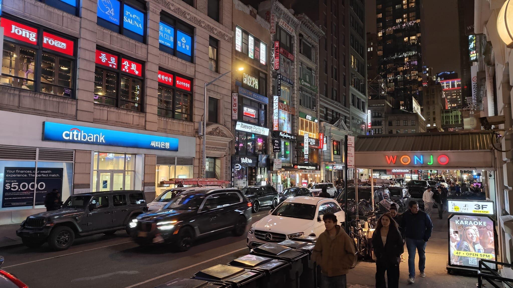 Looking out from the front of the hotel to the right