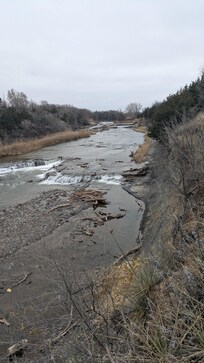 Waterfalls across the street!