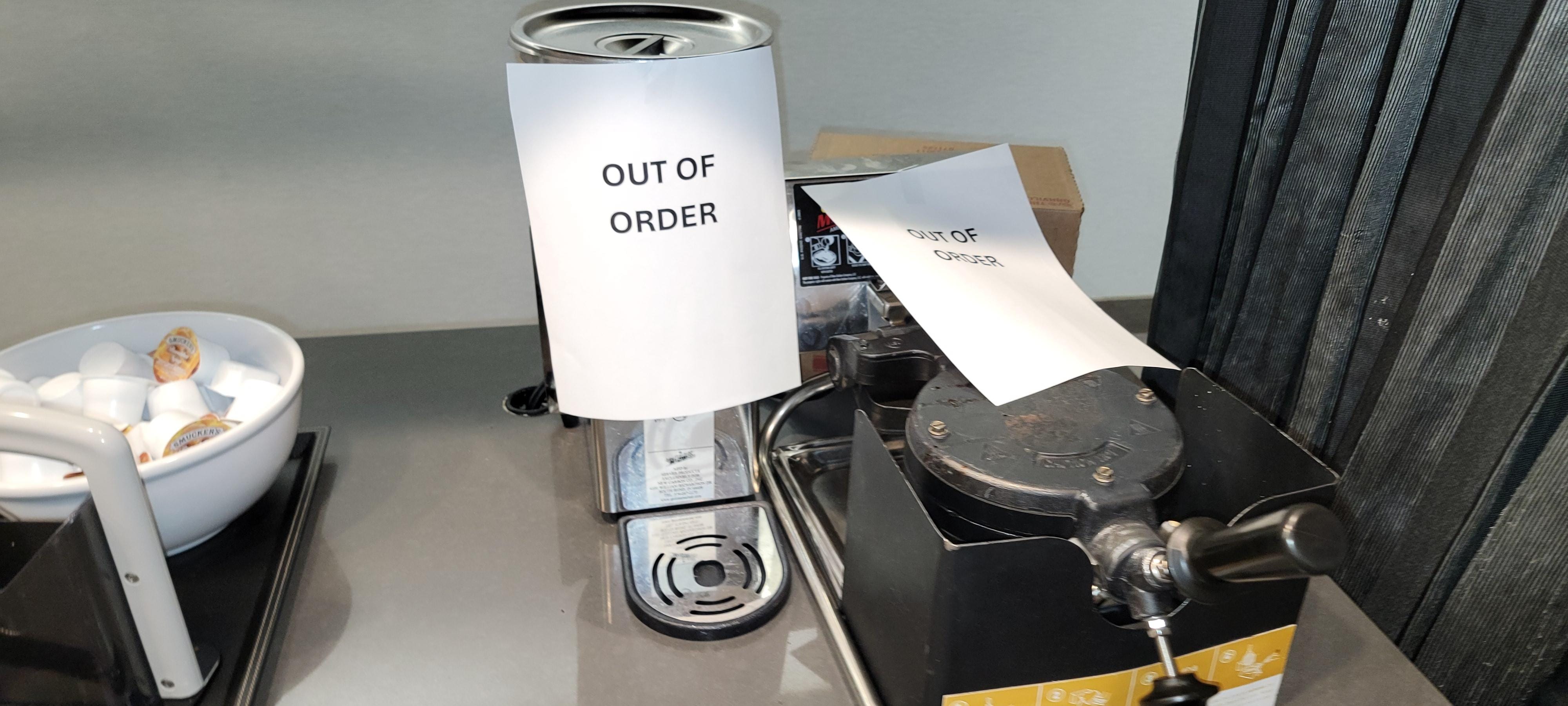 Out of order waffle machine