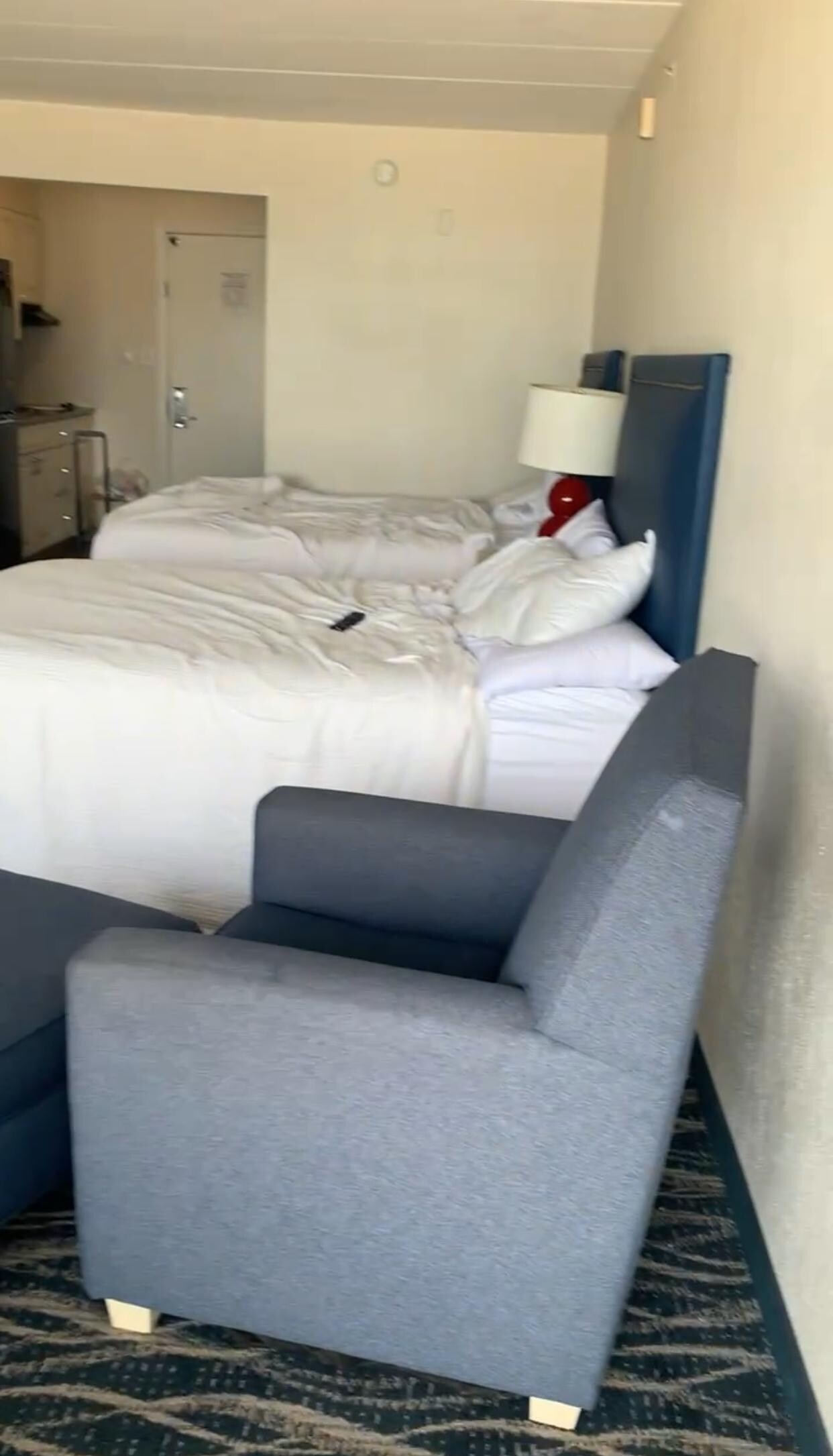 Very large room. Very comfortable for the 5 of us! The kitchen was just perfect! 