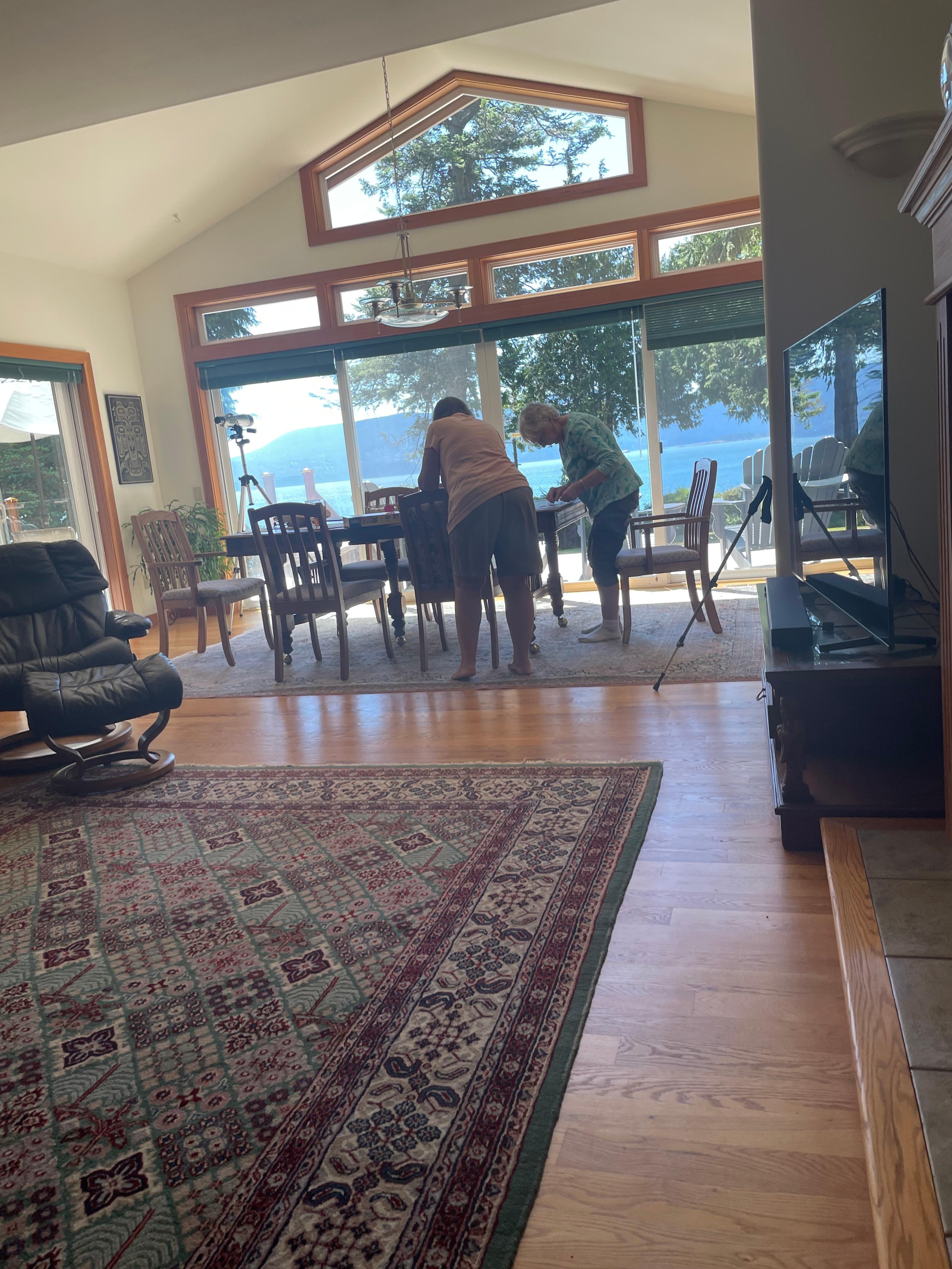 View from the living room to the dining room.