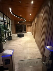 Entrance/Exit with a swipe key-card for entering and exiting the building.