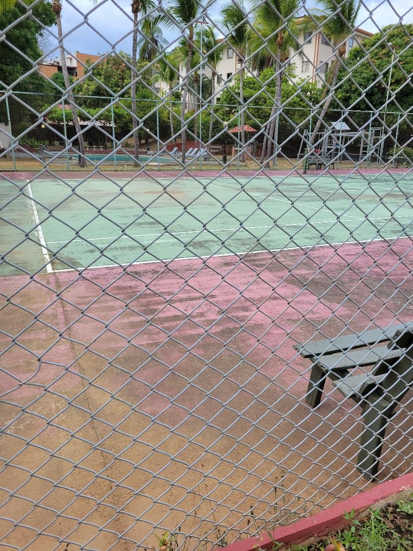 unusable tennis court