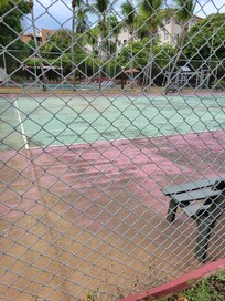 unusable tennis court