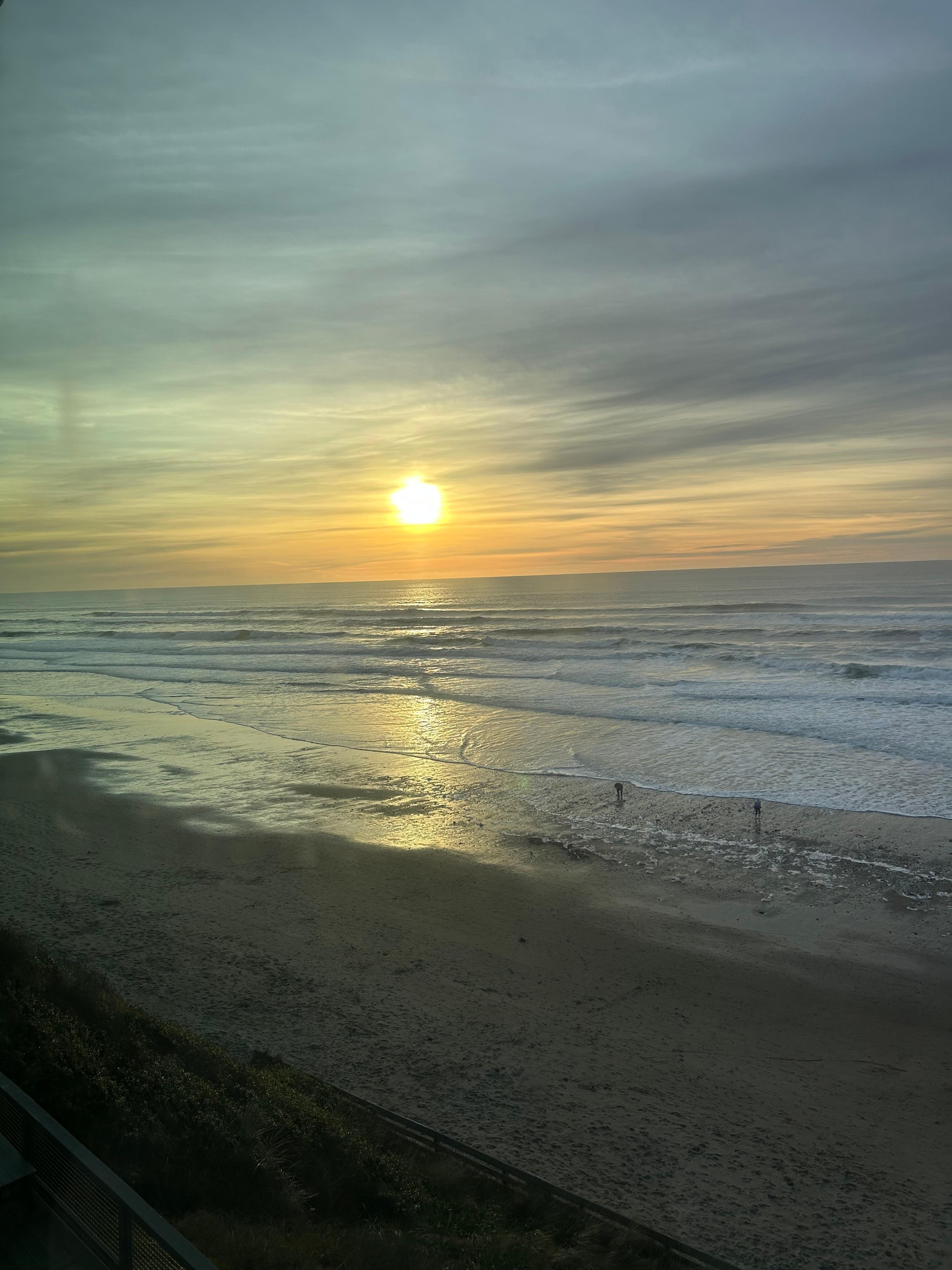 View of sun setting from the front room
