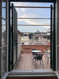 The view from the kitchen window, perfect while making coffee.