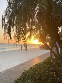 Sunset view while dining at The Red Parrot.