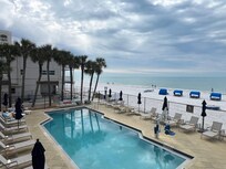 View of the pool from my balcony on the fifth floor
