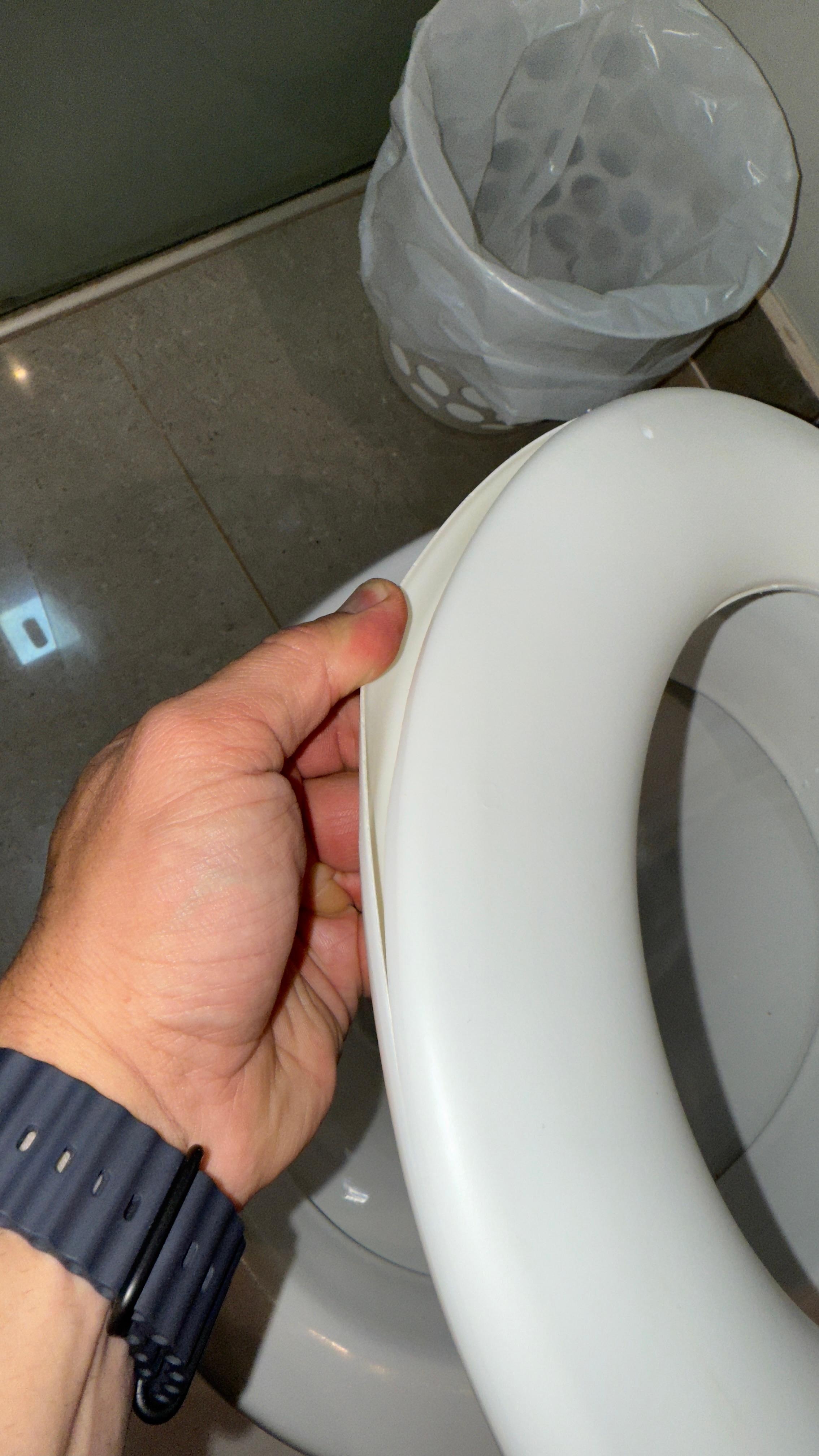 Assento de privada quebrado